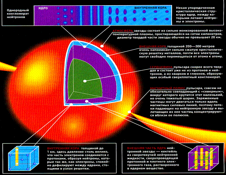 Внутрянняя структура нейтронной звезды 